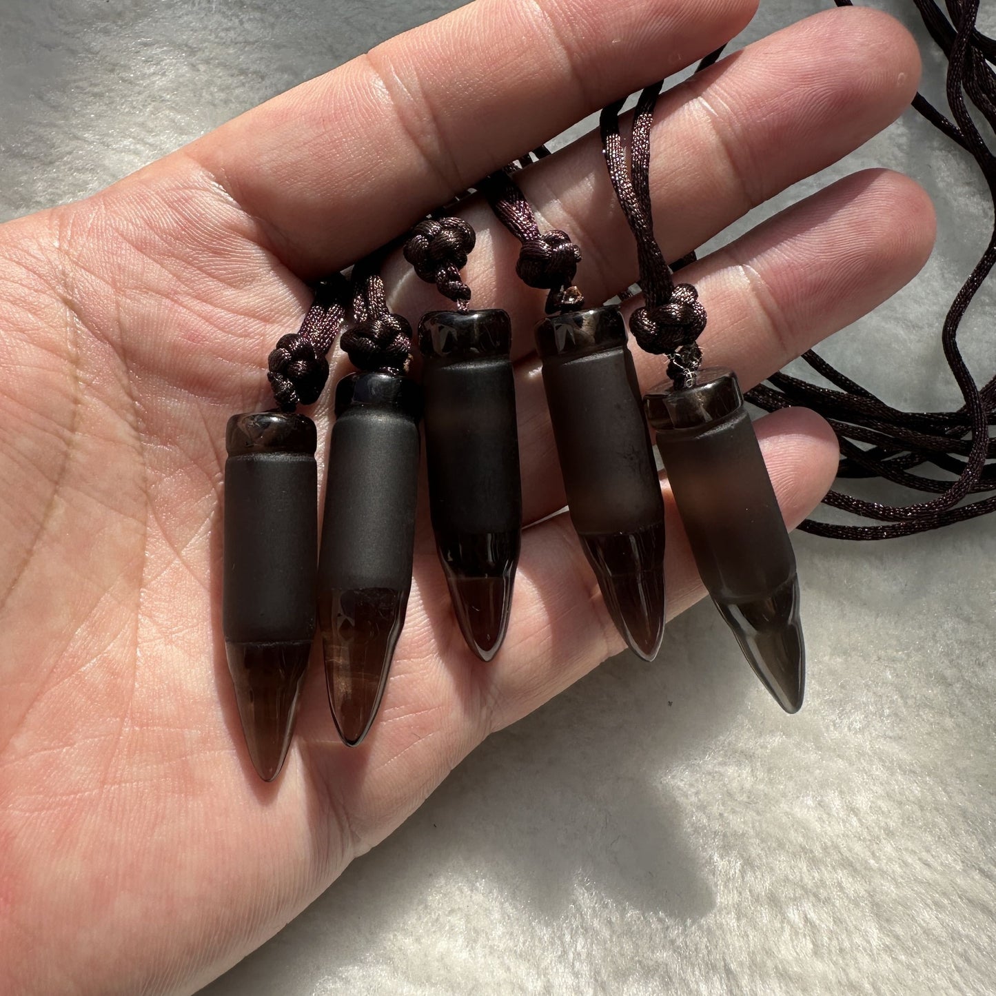 1pc Natural Ice Obsidian Bullet Pendant
