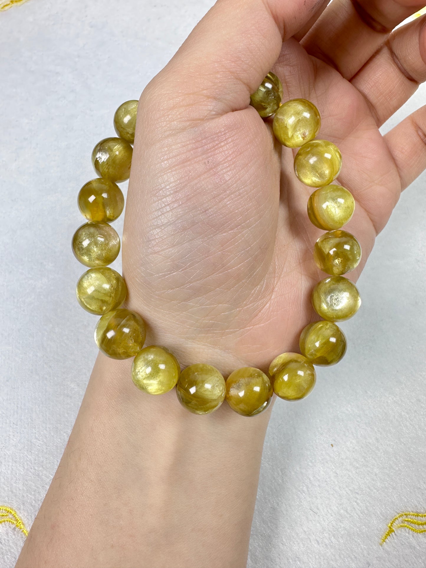 Golden Lepidolite Bliss Bracelet 10mm- Radiant Beauty and Emotional Healing