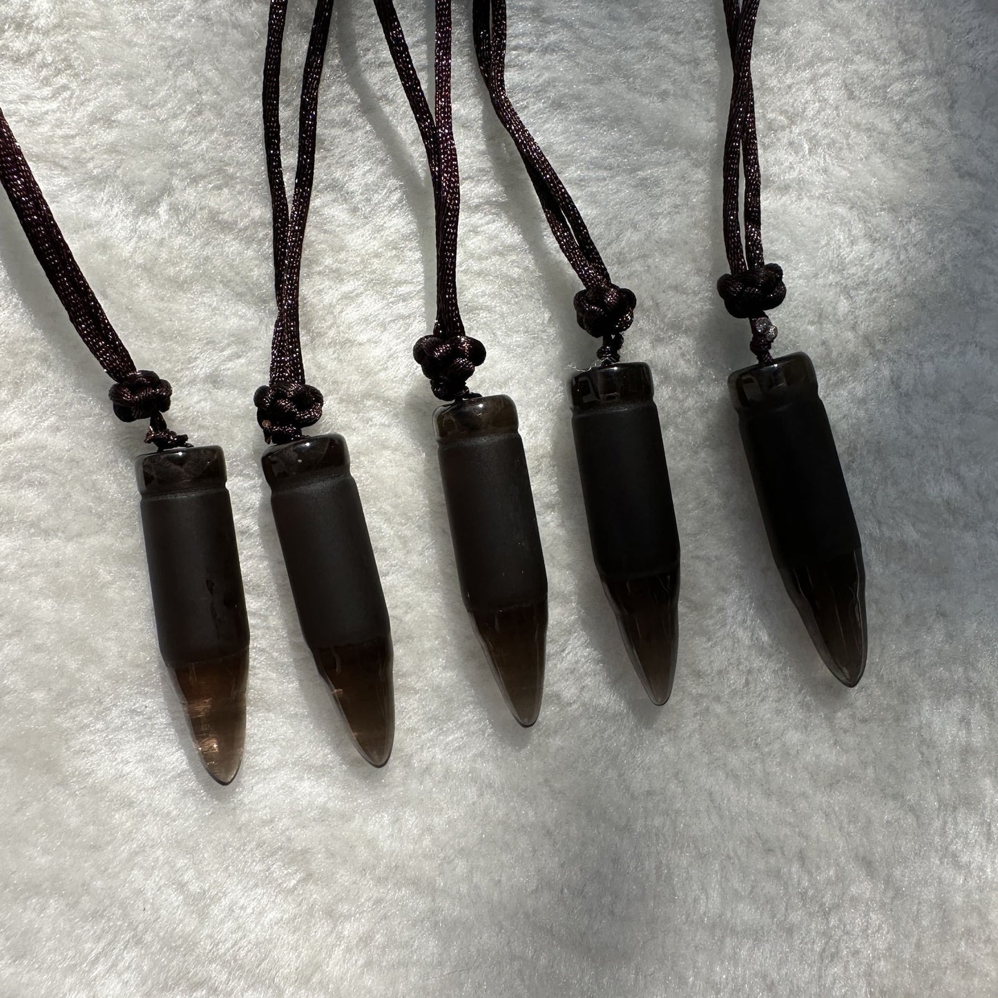 1pc Natural Ice Obsidian Bullet Pendant