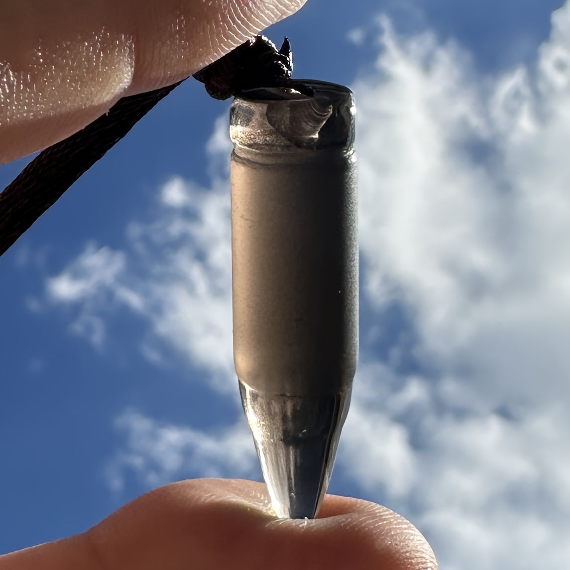 1pc Natural Ice Obsidian Bullet Pendant